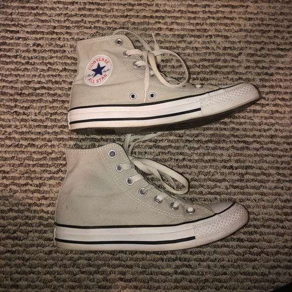 Converse Shoes - Light Gray High Top Converse